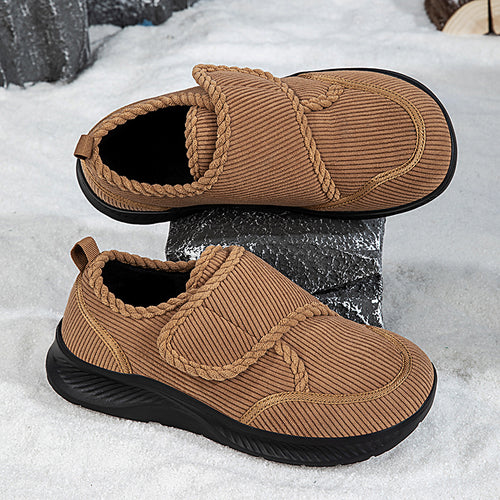 Women's Cozy Corduroy Hook-and-Loop Casual Shoes